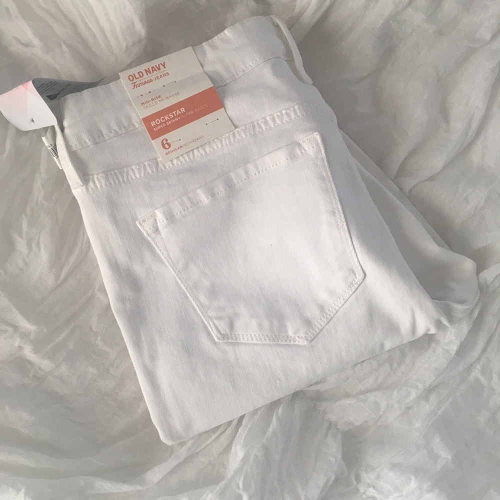 Old Navy white rockstar jeans
